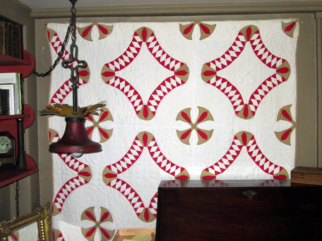 An image of a Turkey Red Paper Cut Applique Coverlet