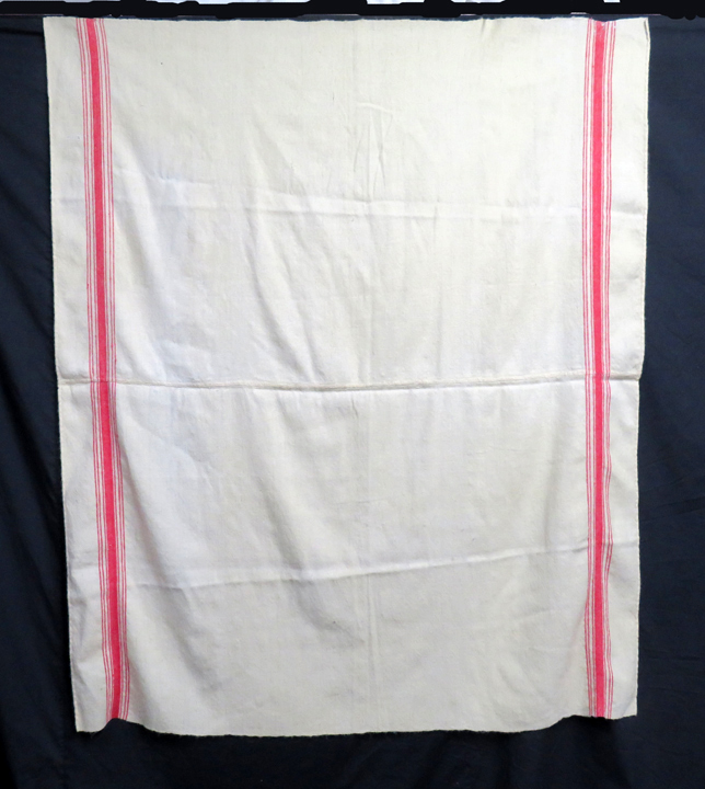 B15 Red and White Homespun Woolen Blanket