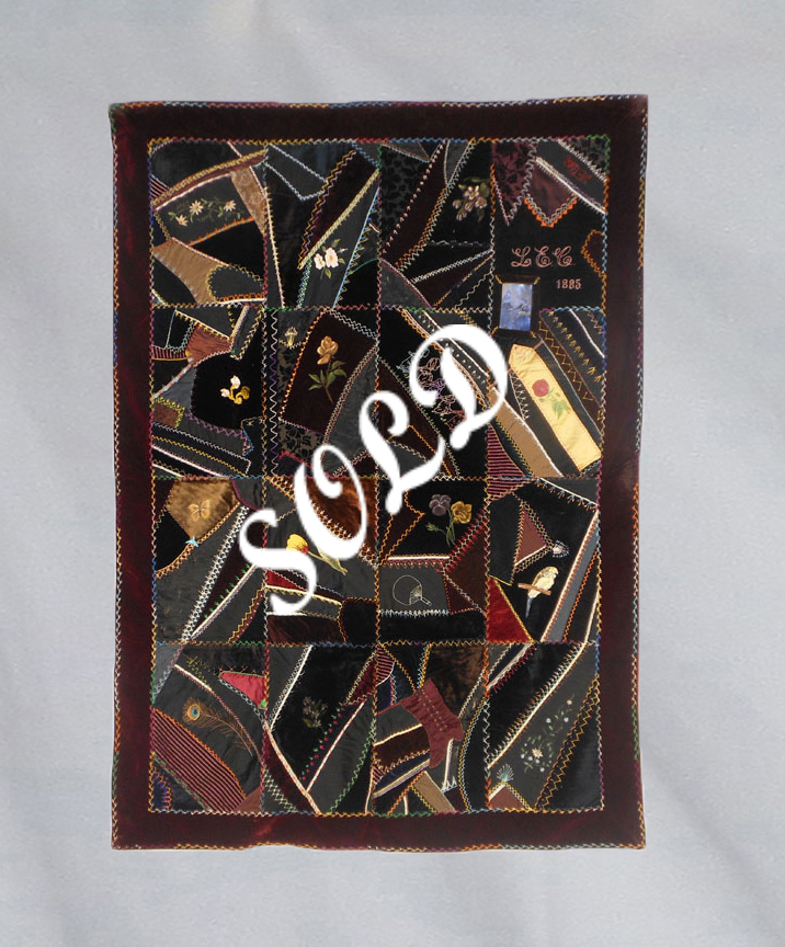 CONAMC4 Silk Velvet Victorian Crazy Quilt w/ Photo