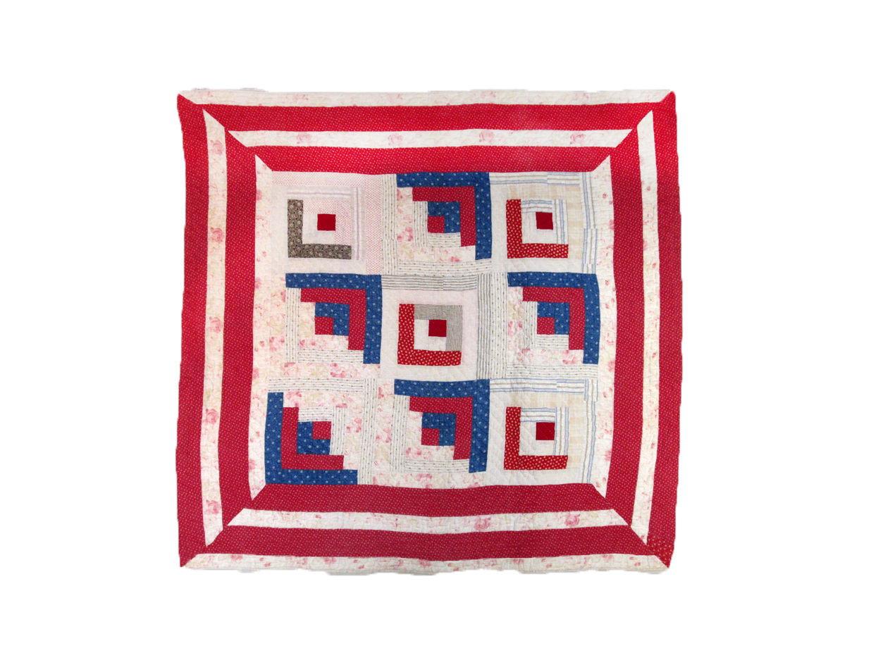 cq210 Funky Log Cabin Courthouse Steps Crib Quilt