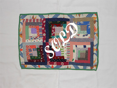 DQ185 Log Cabin Doll Quilt with Cheater Cloth Border