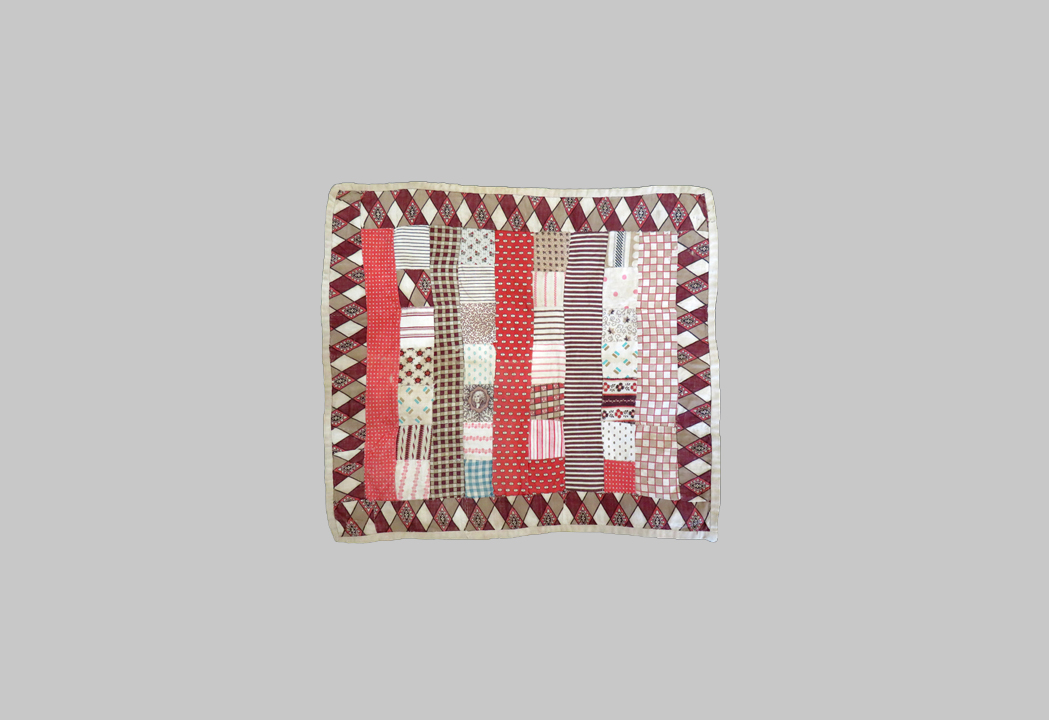 DQ301 Early Bars and Postage Stamp Doll Quilt with George Washington Commemorative Fabric Pre-Civil War