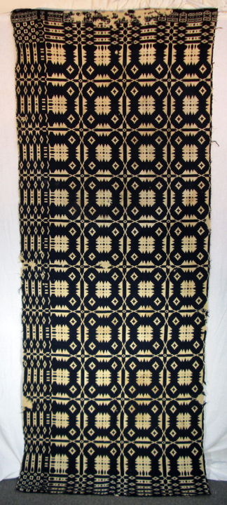 f211 Early 19th Century Jacquard Coverlets Fragment