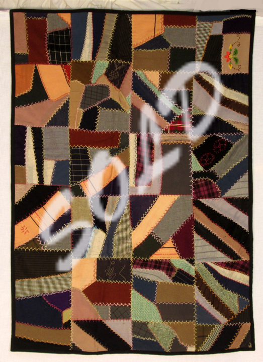 f328 Wool and Wool Challis Crazy Quilt Fragment