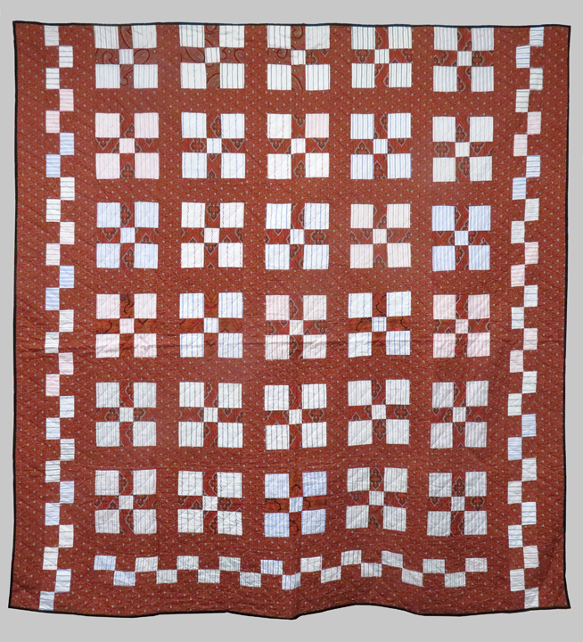 Q6059 Signature Block with Brick Border Quilt