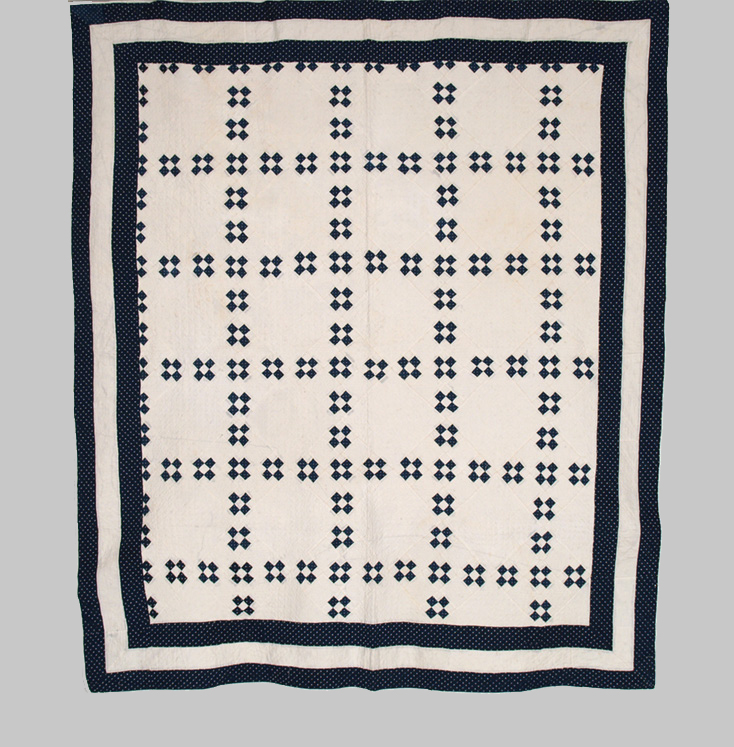 Q8245 Indigo & White Steeplechase with Triple Border