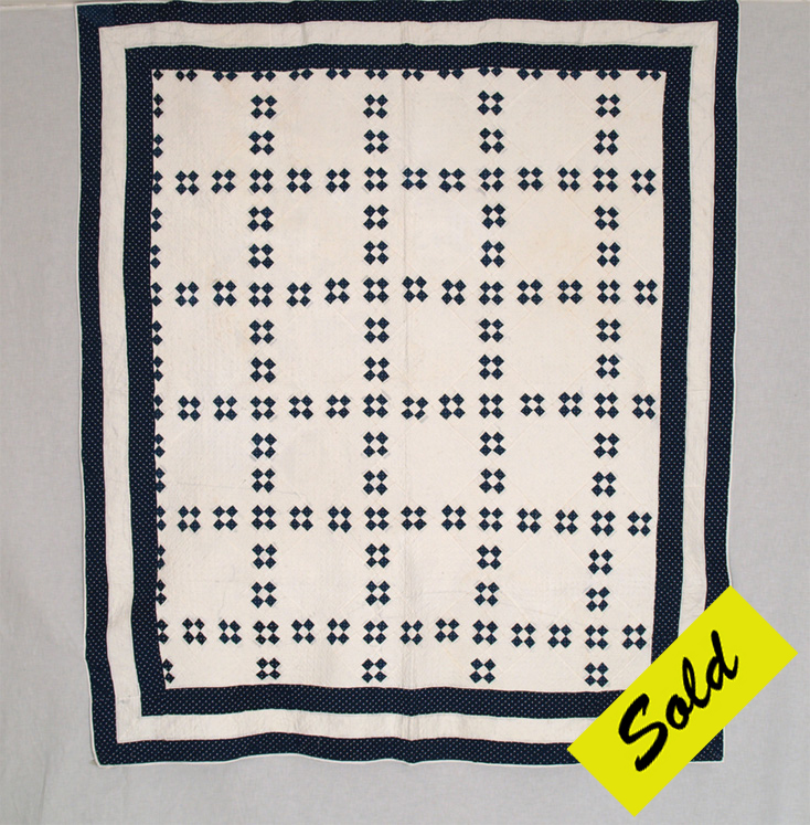 Q8245 Indigo & White Steeplechase with Triple Border