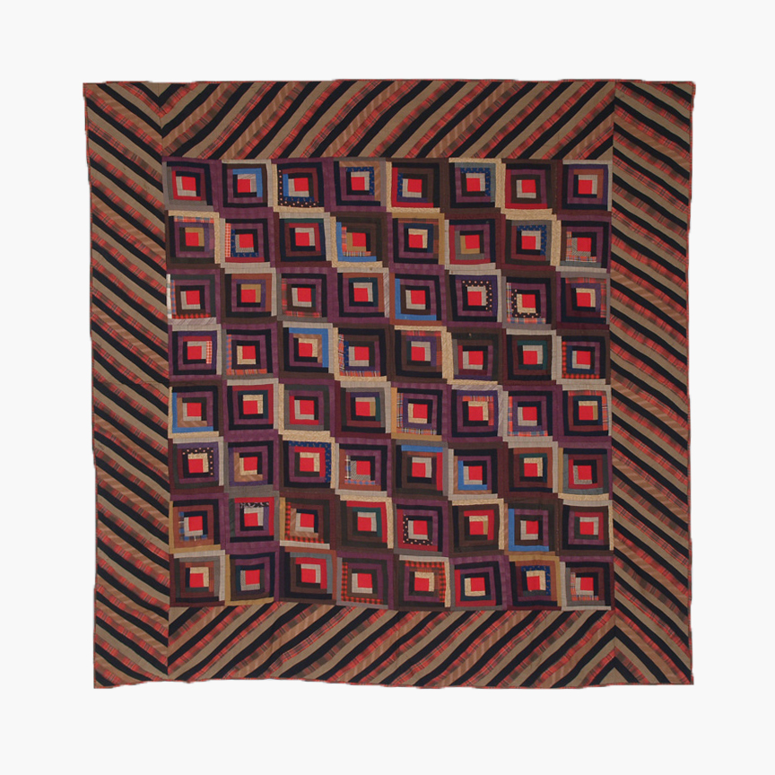 Q8505 Wool Challis Log Cabin Straight Furrows