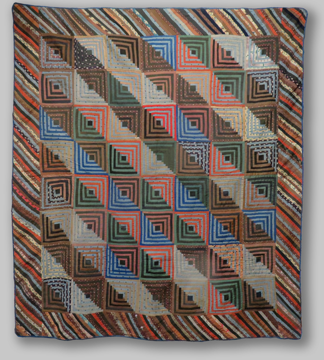 Q8737 Log Cabin Straight Furrows Quilt