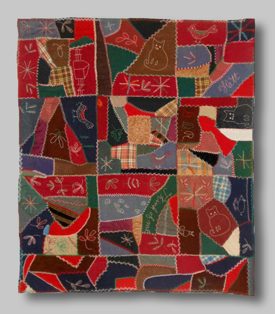 Q8796 Dated Folk Art Crazy Quilt 'Think of Me'