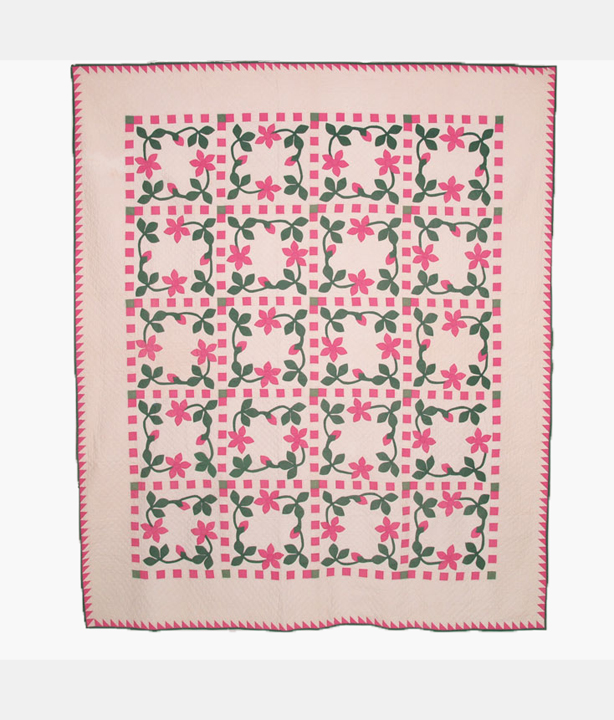 Q8947 Floral Applique with Triple Borders