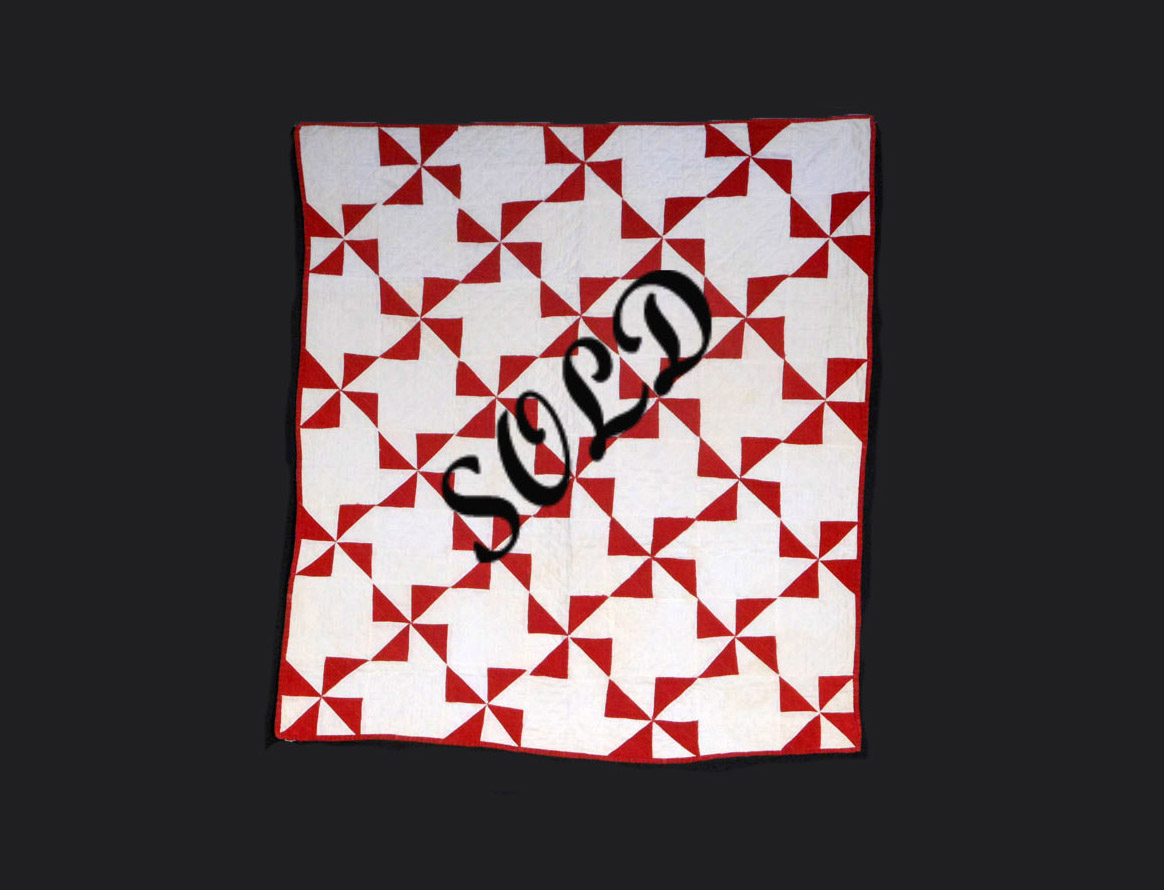 Q9047 Turkey Red and White Miniature Pinwheel Bassinet Quilt