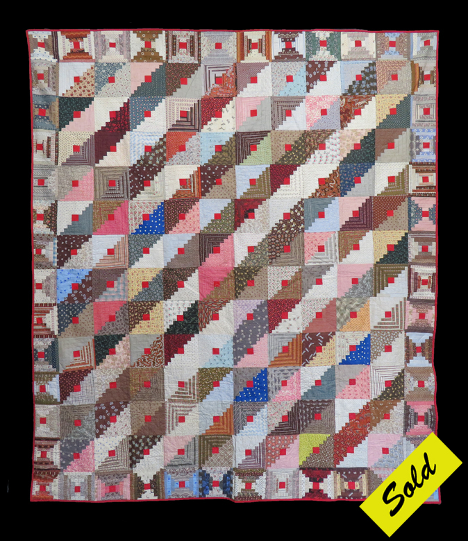 Q9111 Log Cabin Straight Furrows with H Block Border