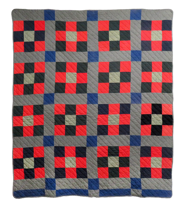 Q9121 Wool and Cotton Flannel Cozy Nine Patch Quilt