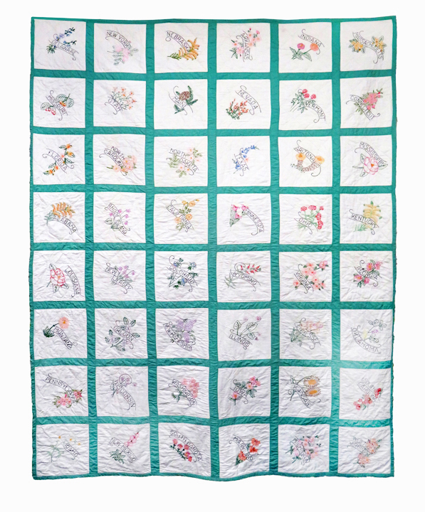 Q9234 U.S. States and Their State Flowers Quilt