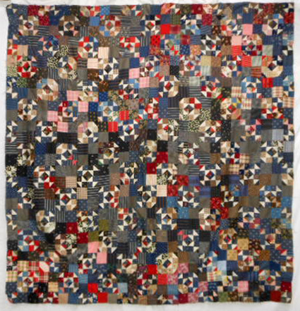 QT224 A Whimsical Original Rendition of an Irish Chain Quilt Top.