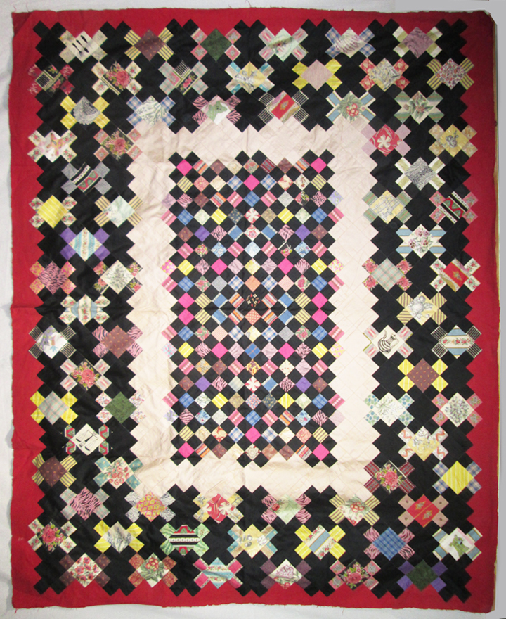 QT229 Graphic Center Medallion Summer Quilt/coverlet Quilt Top.