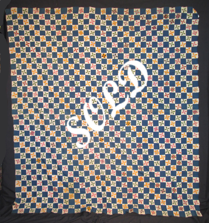QT815 Miniature Ohio Star Blocks quilt top