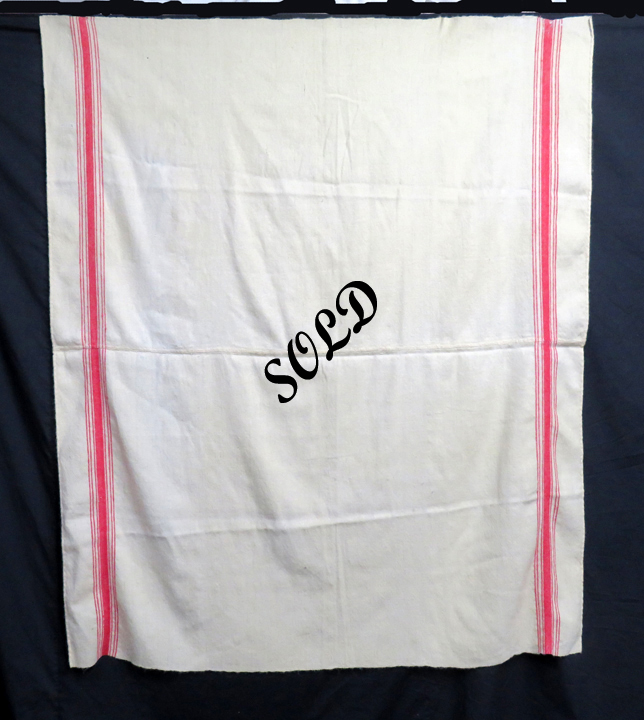 B15 Red and White Homespun Woolen Blanket
