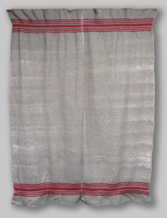 B23 Indigo and Natural Embroidered Homespun Blanket