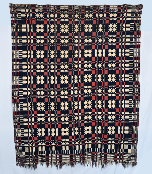 B39 Overshot Summer/Winter Woven Coverlet