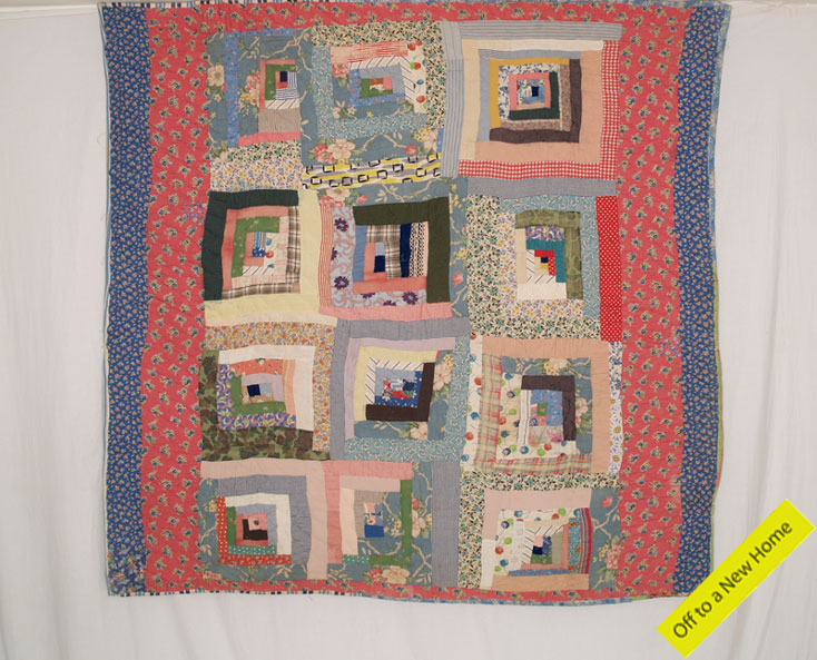 CON SP1 African American Log Cabin Quilt with Provenance 