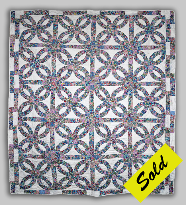 CONCA1 Optical Illusion Double Wedding Ring Quilt