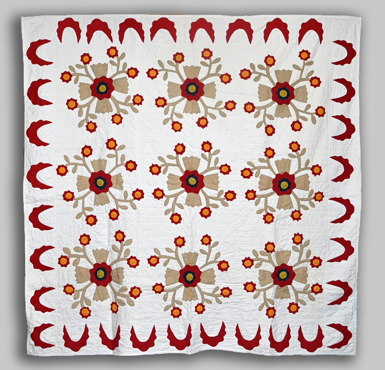 Folk Art Rose Wreath Quilt