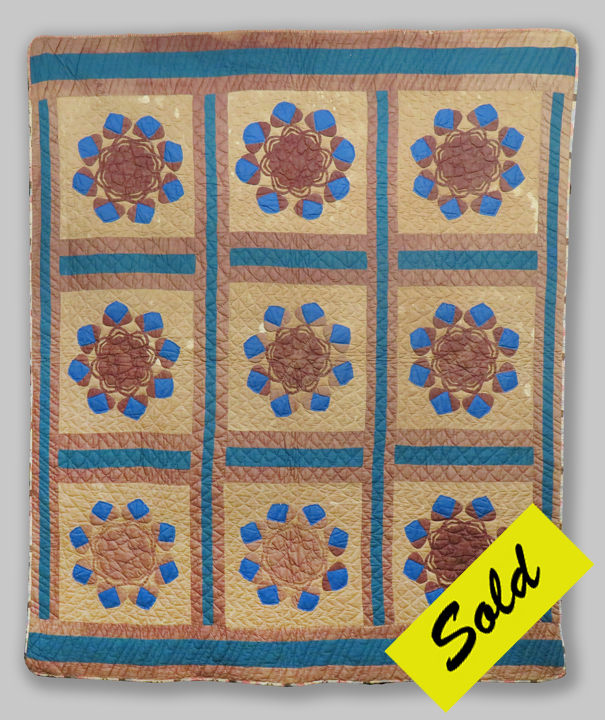 CONJE31 Folk Art Rose of Sharon Quilt