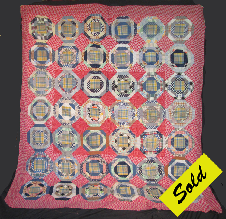 CONLH2 Center Medallion Log Cabin Variation quilt top