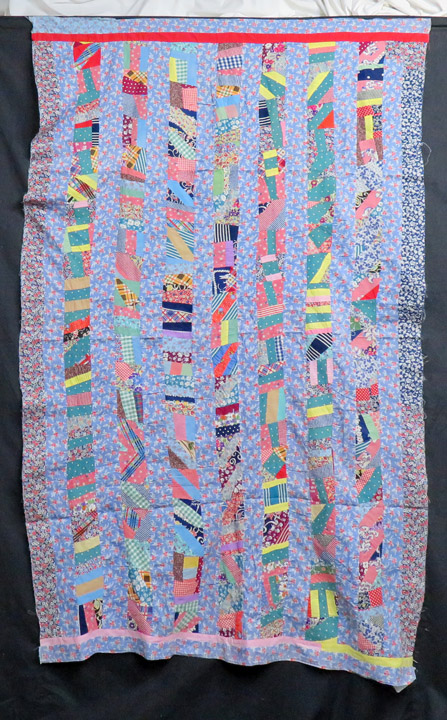 CONLH9 Folk Art Strips Quilt Top