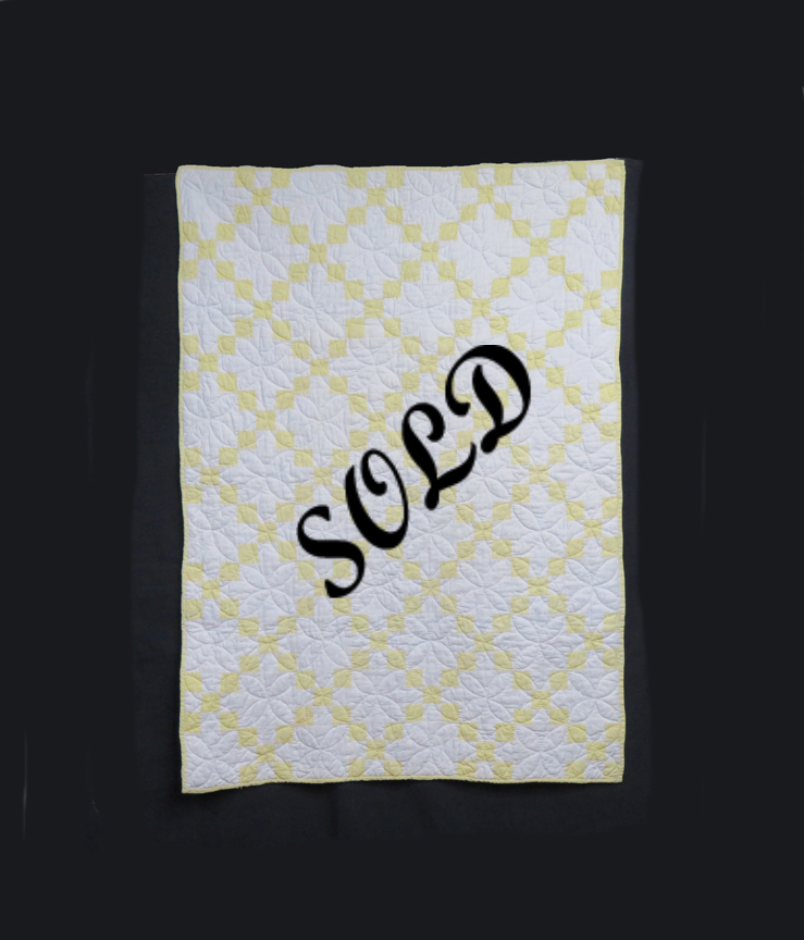 cq202 Nine Patch Irish Chain with Lemon Peel Crib Quilt