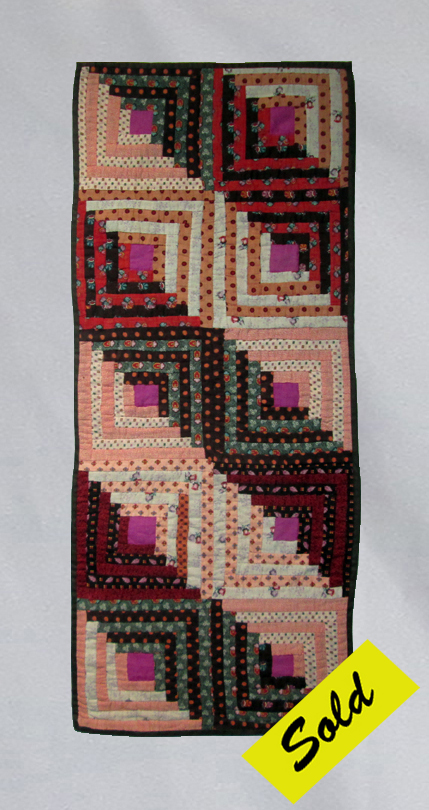 F205 Wool Challis Barn Raising Log Cabin fragment