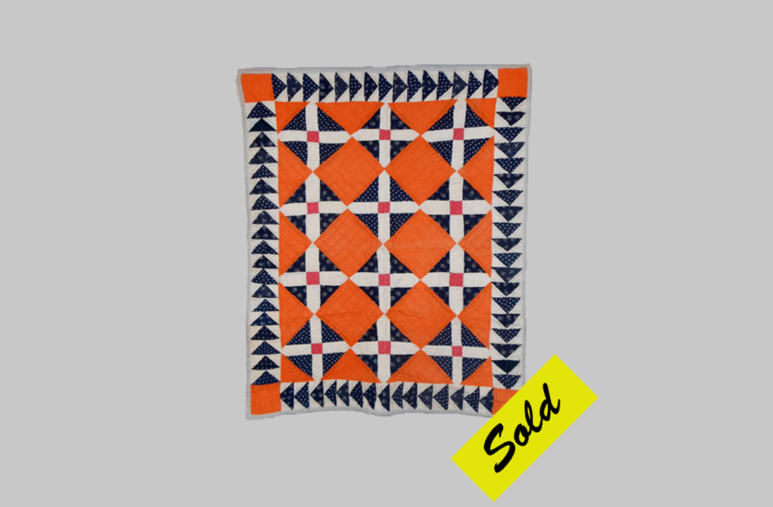 Q6482 Signature Block with Flying Geese Bassinet Quilt 