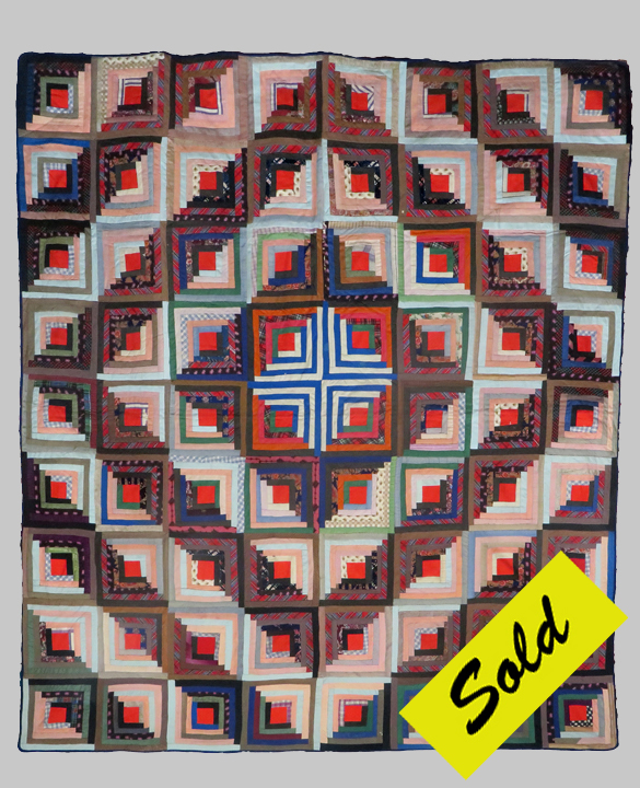 Q8103 Barn Raising Log Cabin in Wool Challis Quilt