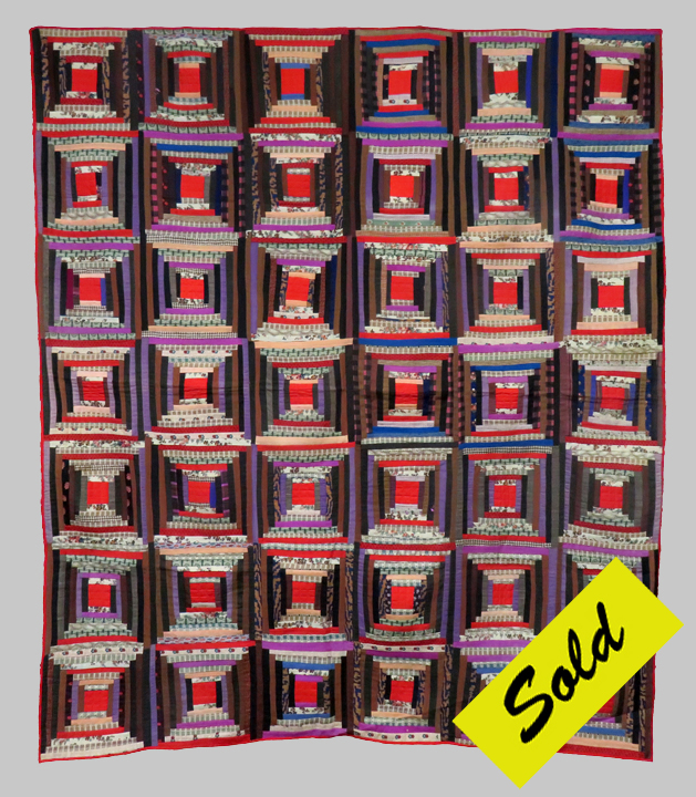 Q8612 Wool Challis Courthouse Steps Log Cabin Quilt
