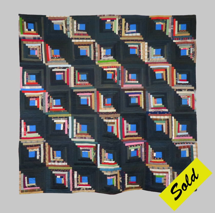 Q8681 Wool Challis Log Cabin, Straight Furrows Quilt