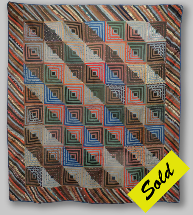 Q8737 Log Cabin Straight Furrows Quilt