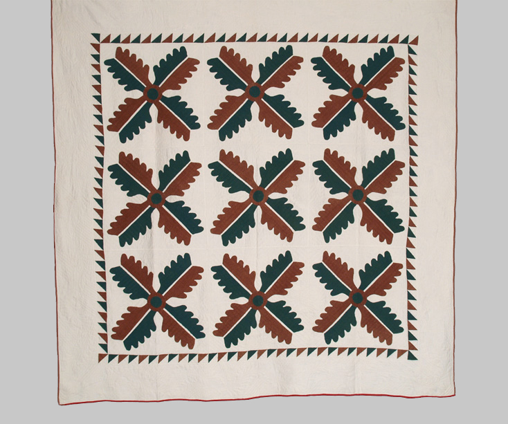 Q8738 Feather Applique with Sawtooth Border 