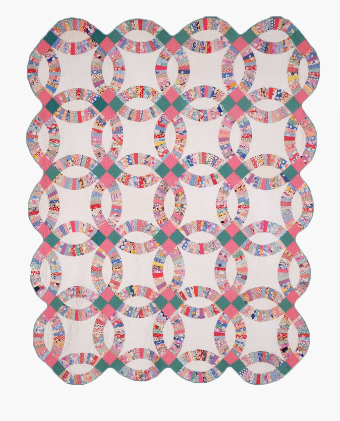 Q8959 Double Wedding Ring Quilt