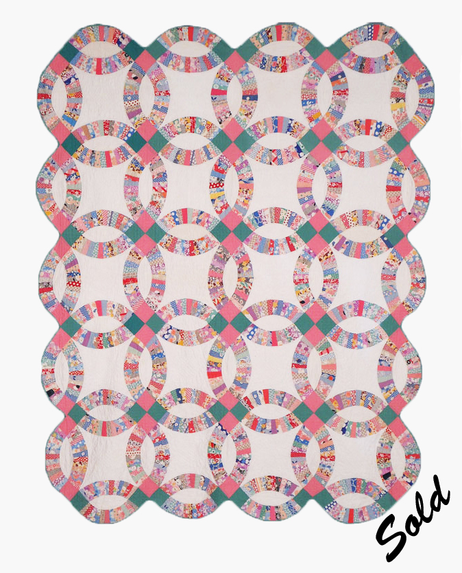 Q8959 Double Wedding Ring Quilt