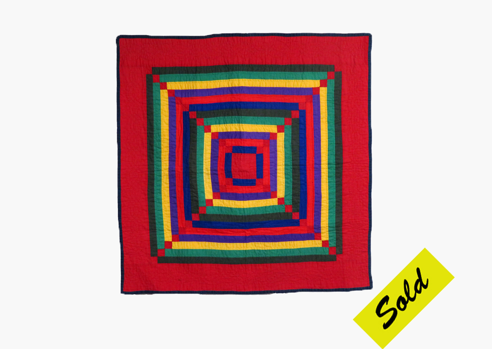 Q9006 Amish Concentric Squares with Corner Joining Blocks Bassinet Quilt