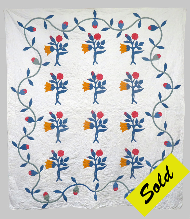 Q9011 Folk Art Summer Weight Applique Quilt
