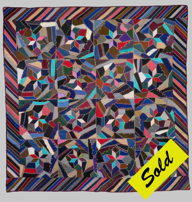 Q9021 Wool and wool Challis Victorian Optical Illusion Crazy Quilt