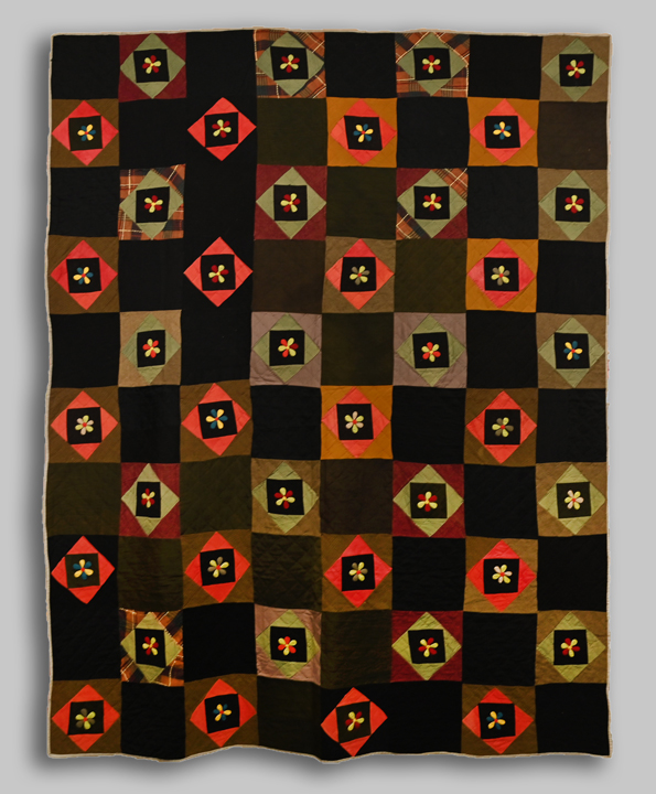 Q9262 Woolen Diamond In A Square with Folk Art Applique