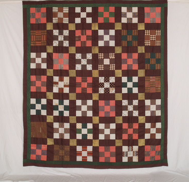 QT204 Nine Patch Quilt Top with Sashing & Double Border