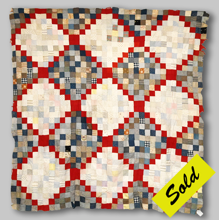 qt211 Nine Patch with Alternating Plaid Blocks Quilt Top