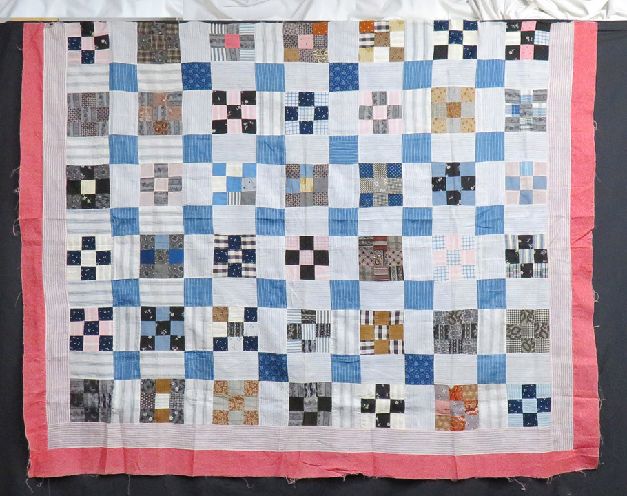 QT213 Nine Patch with Double Border Quilt Top