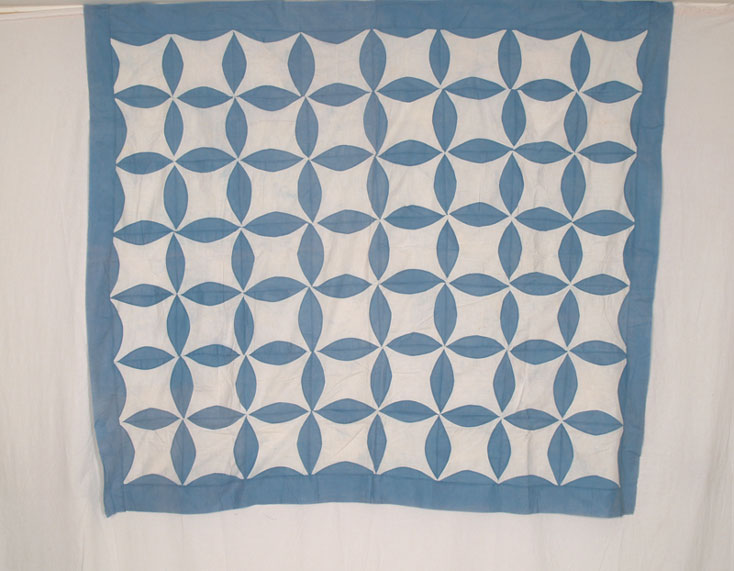 QT216 Blue & White Lemon Peel Quilt Top