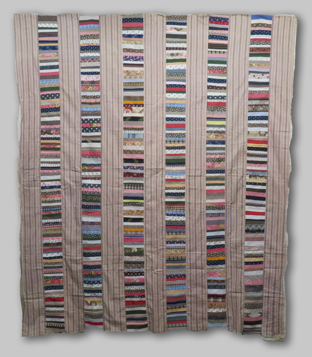 QT23 Roman Bars on Chinese Coin Quilt Top